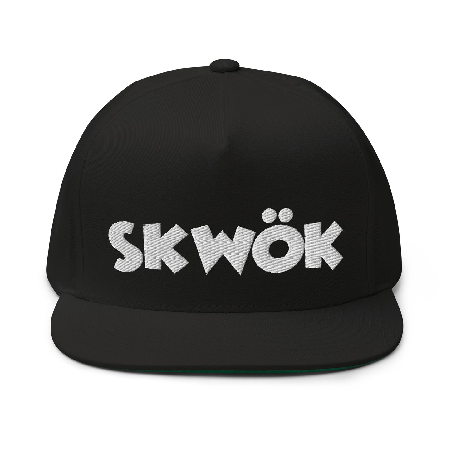 Skwok Brand / Hat / Flat Bill Cap / OG Logo / 3D Puff / Embroidered / White / 7 Color Options