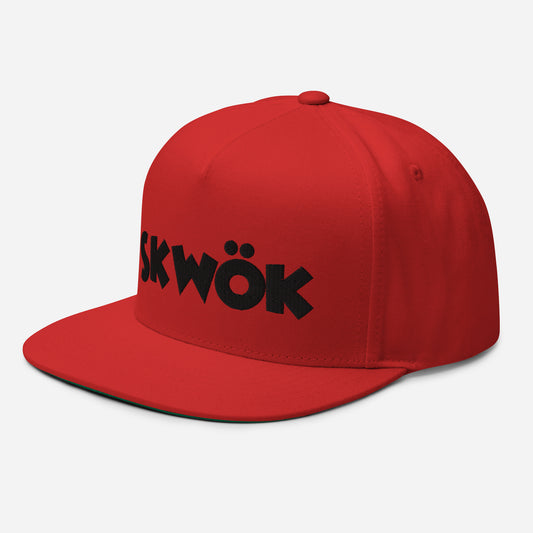 Skwok Brand / Hat / Flat Bill Cap / OG Logo / 3D Puff / Embroidered / Black / 7 Color Options
