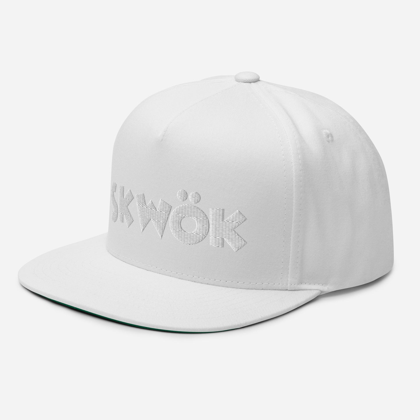 Skwok Brand / Hat / Flat Bill Cap / OG Logo / 3D Puff / Embroidered / White / 7 Color Options