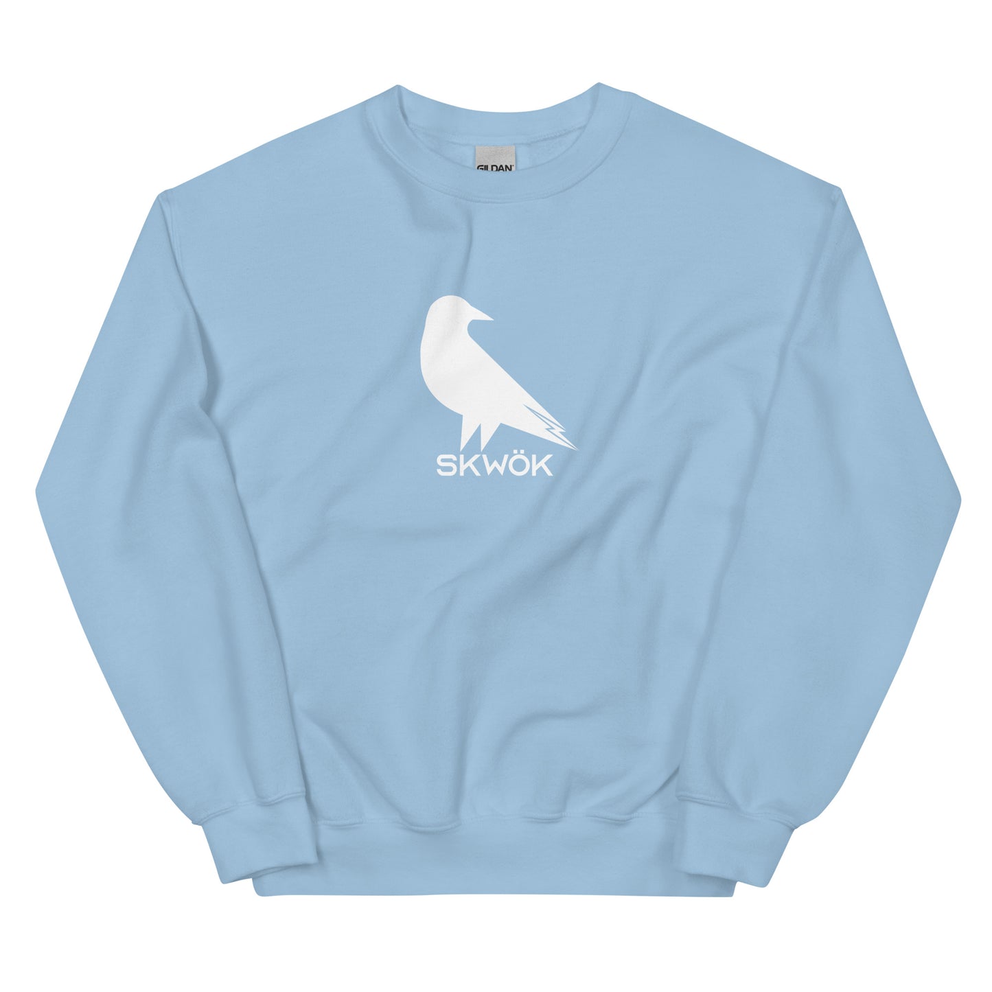 Skwok Brand / Crew / (6) / Raven Logo II / White / DTG Print / Front - Back