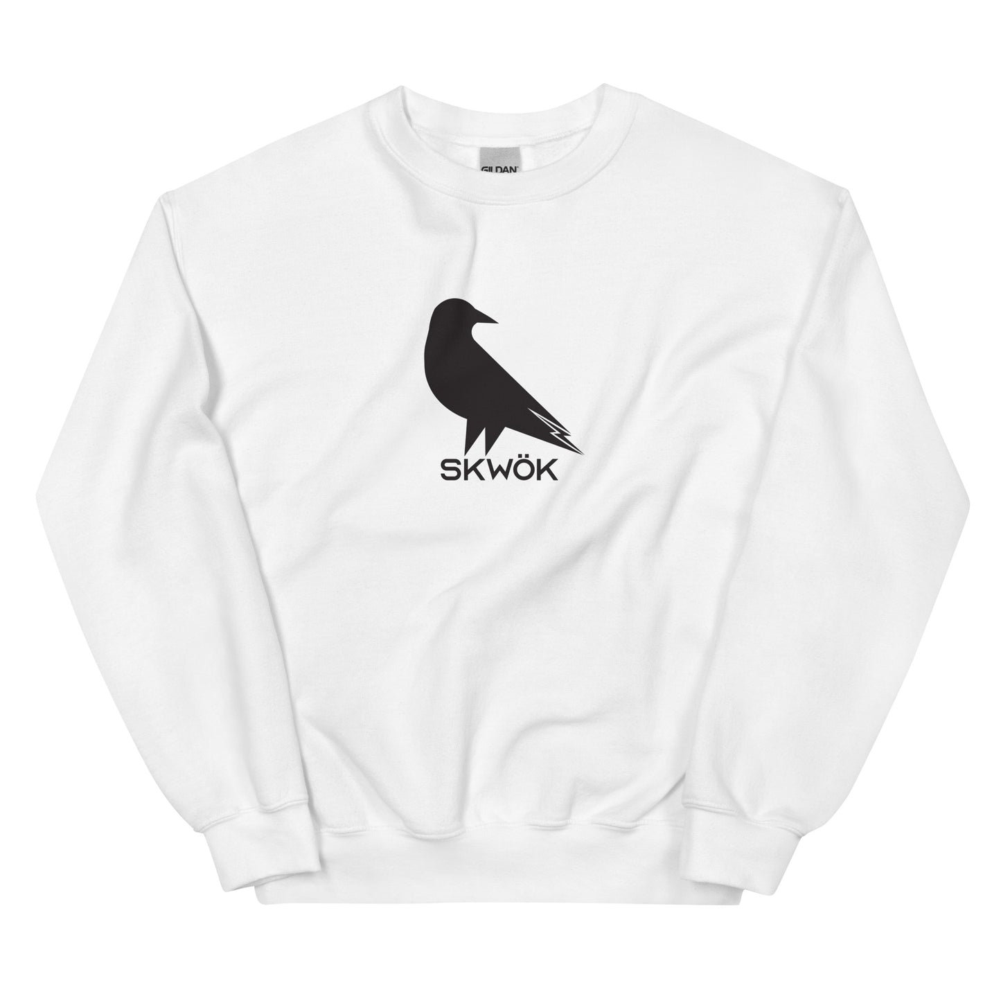 Skwok Brand / Crew / (6) / Raven Logo II / White / DTG Print / Front - Back