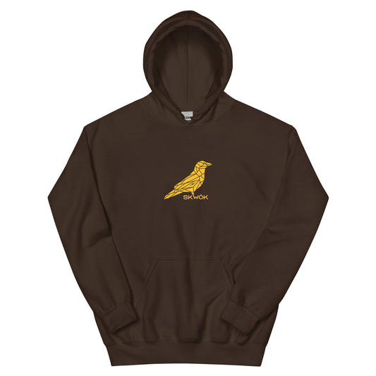 Skwok Brand (12) / Hoodie / Raven IV Logo / Front - Back / Padres Yellow