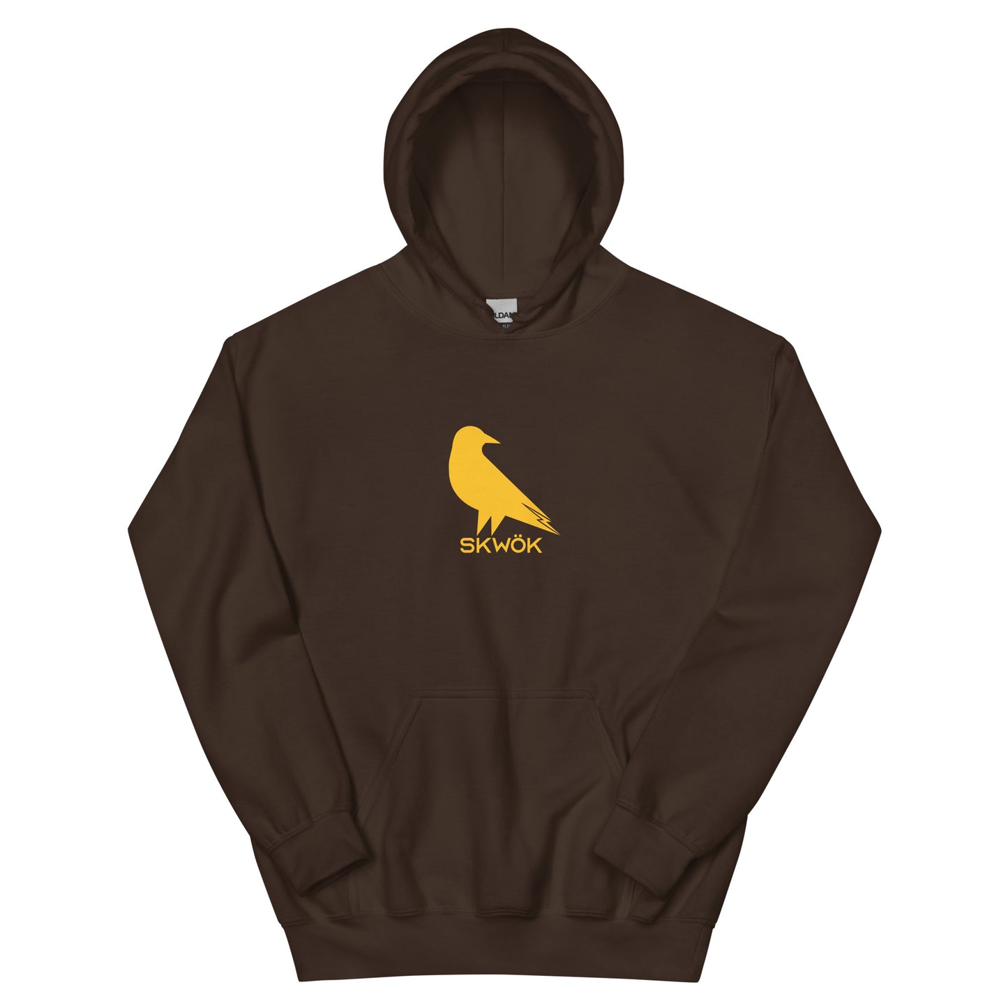 Skwok Brand (10) / Hoodie / Raven IV Logo / Front - Back / Padres Yellow