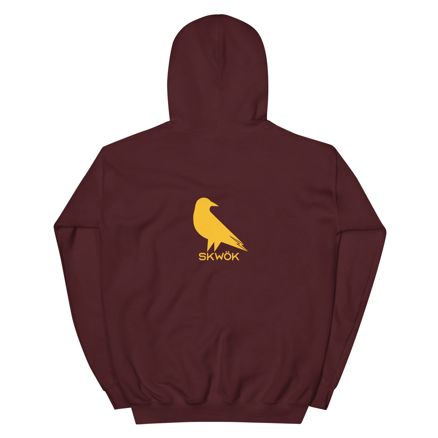 Skwok Brand (10) / Hoodie / Raven IV Logo / Front - Back / Padres Yellow