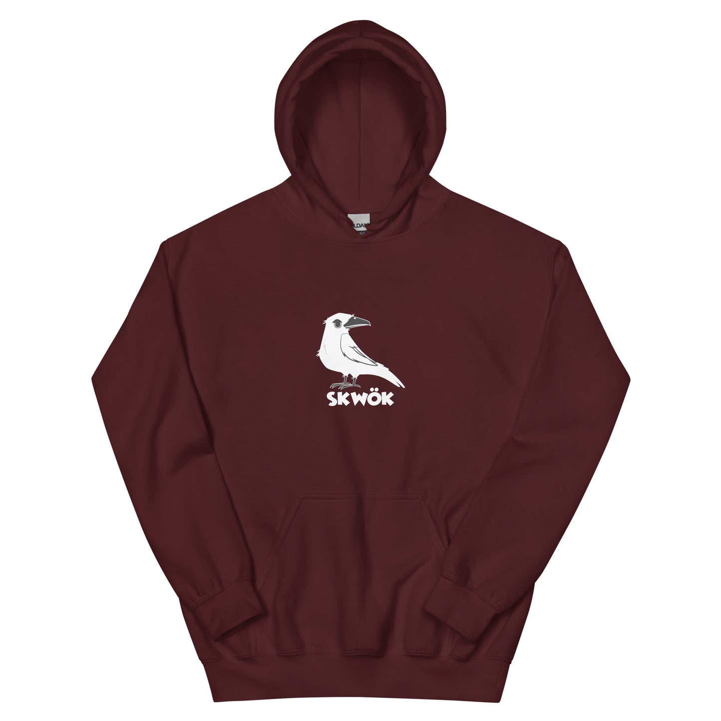 Skwok Brand (07) / 8oz Gildan Hoodie / Raven Logo III / Front - Back