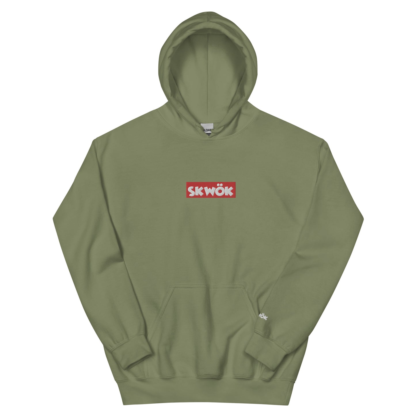 Skwok Brand (03) / 8oz Gildan Hoodie / OG Box Logo / Embroidered