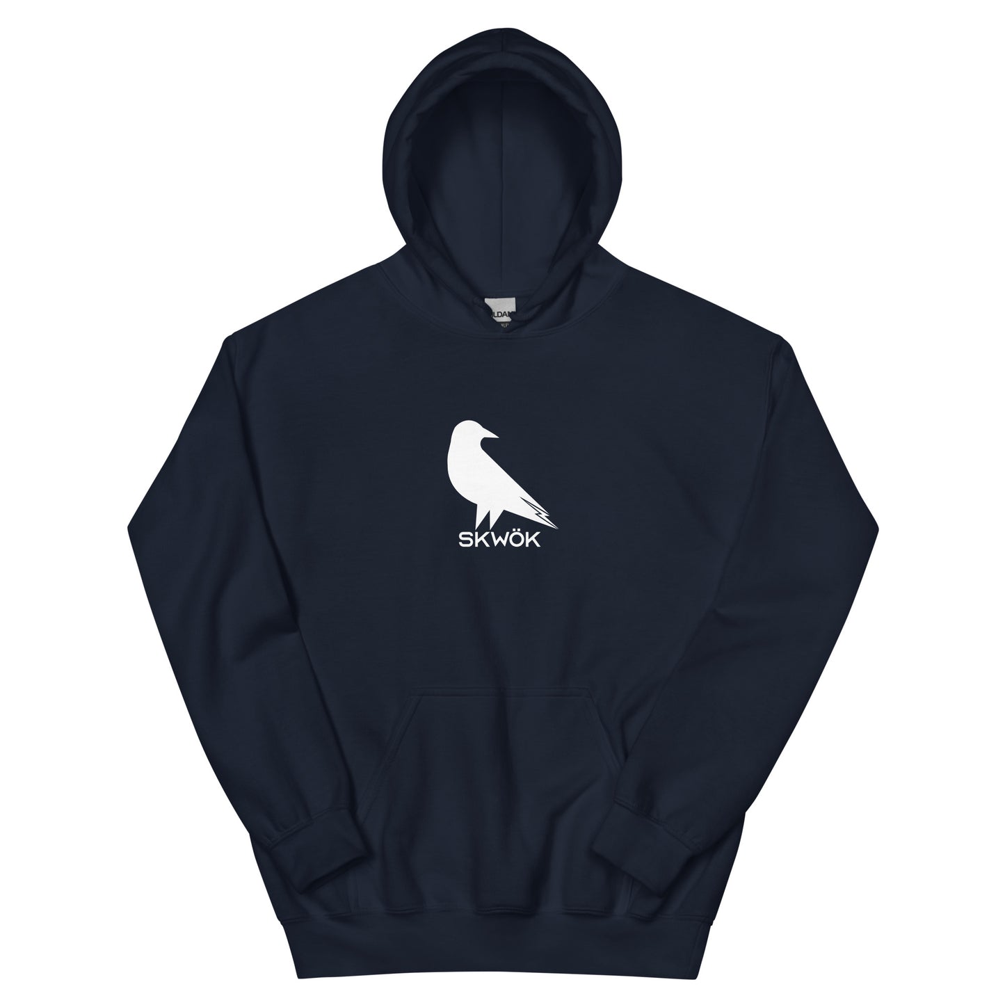 Skwok Brand (06) / 8oz Gildan Hoodie / Raven II Logo / Front - Back