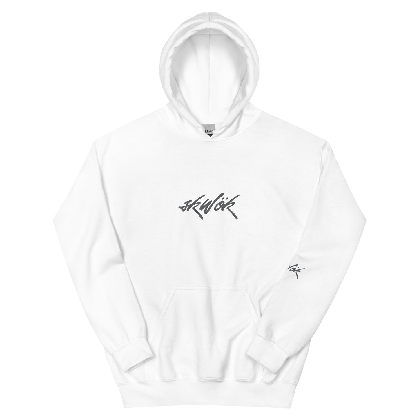 Skwok Brand (04) / 8oz Gildan Hoodie / Tag Logo / Front - Back