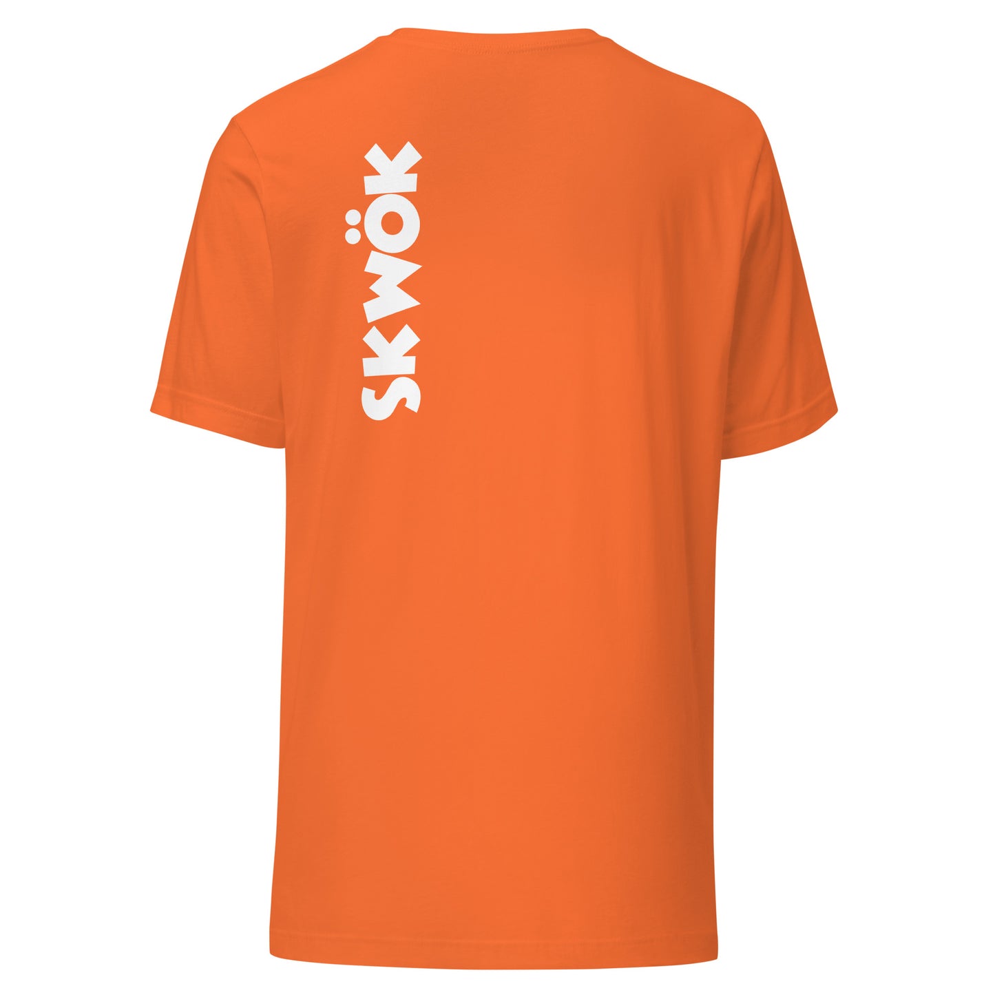 Skwok Safety Orange Shirt - White Logo - Front & Back