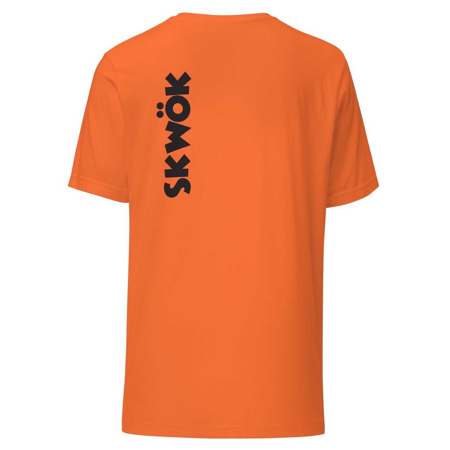 Skwok Safety Orange Shirt - Black Logo - Front & Back