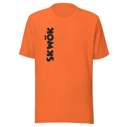 Skwok Safety Orange Shirt - Black Logo - Front & Back