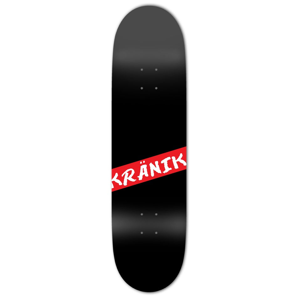 Kranik Brand / Deck / Kranik Logo / Single Stripe / Black / Red / Custom 8.5"