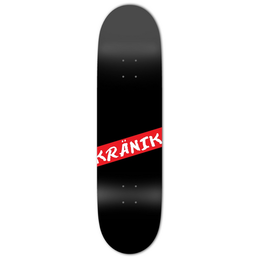 Kranik Brand / Deck / Kranik Logo / Single Stripe / Black / Red / Custom 8.5"