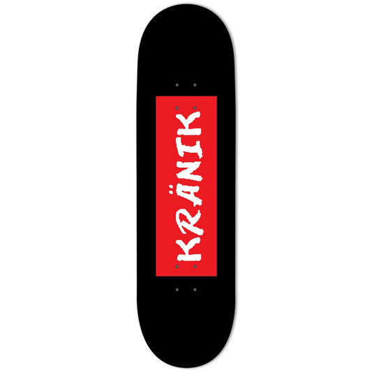 Kranik Deck #05 / Red Box DARE Black Custom Skateboard 8.75"